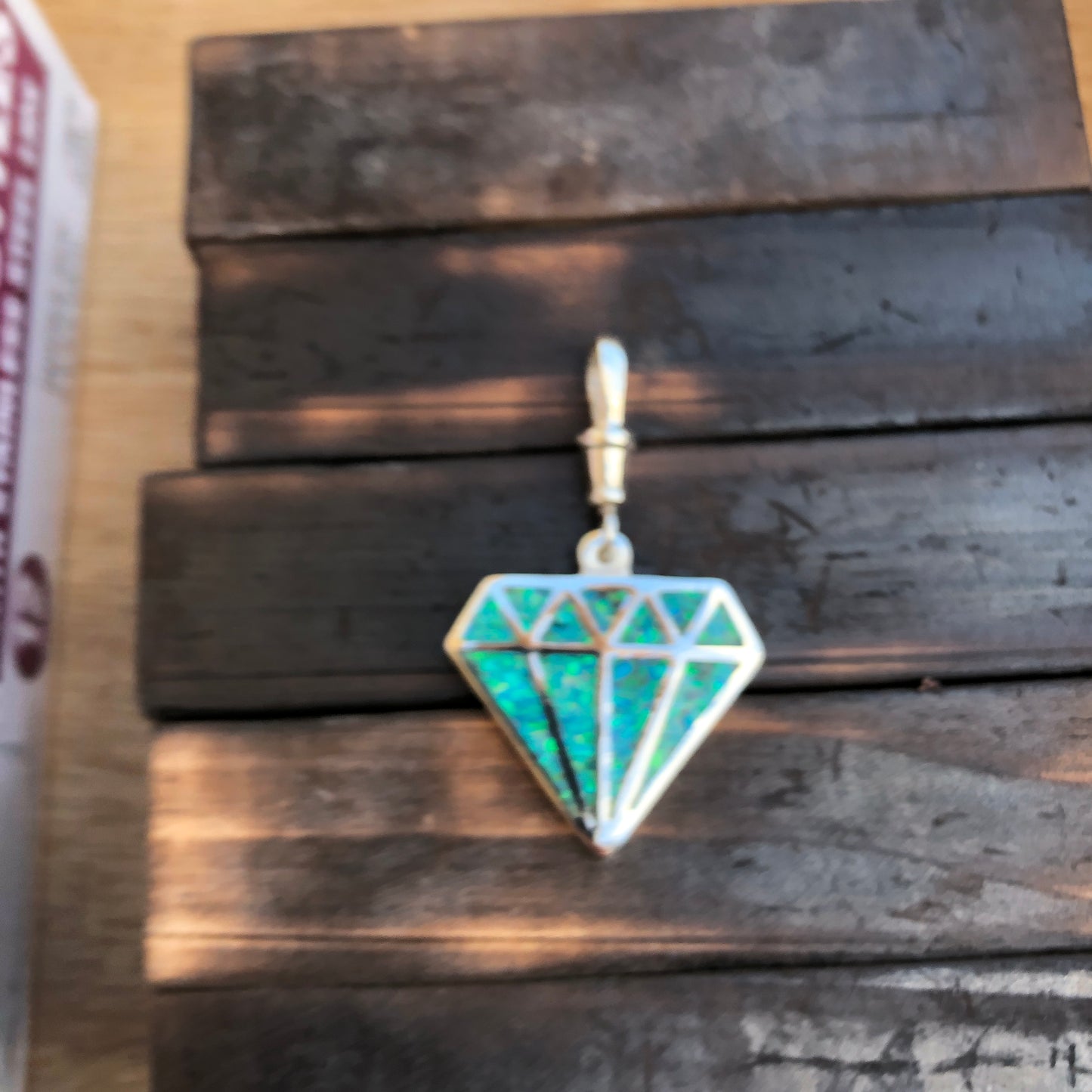 Opal Dust  Diamond silhouette Pendant