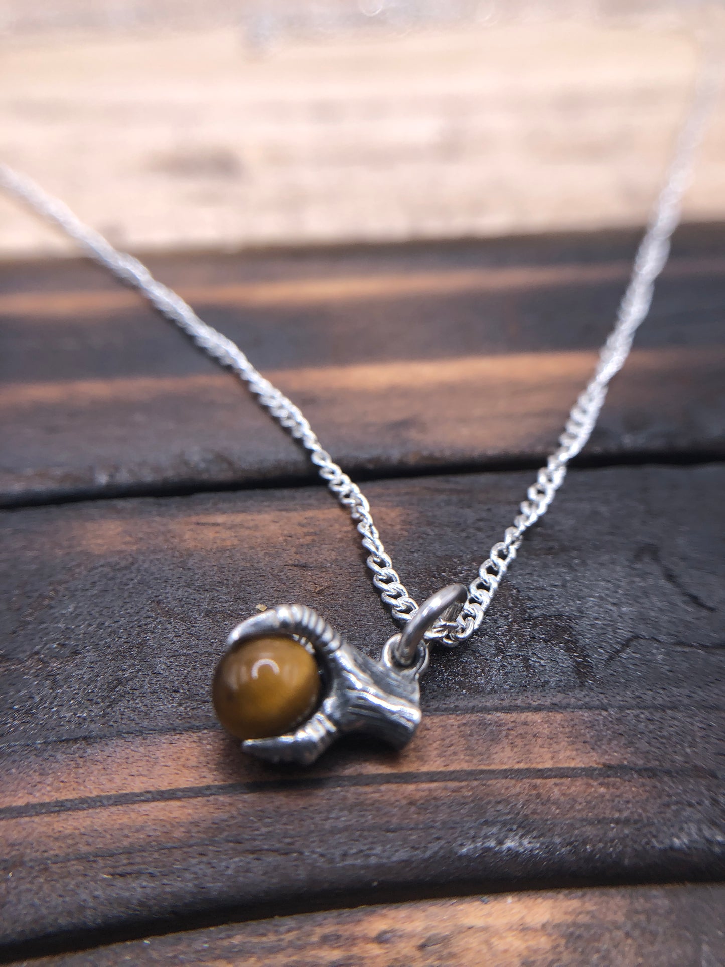 Silver Claw Talon pendant Natural Tigers Eye