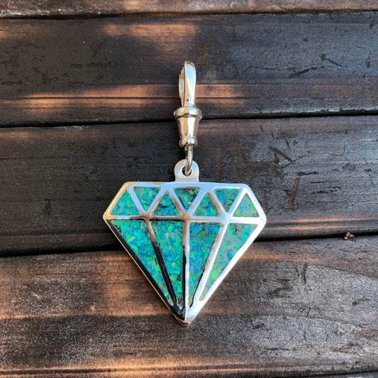 Opal Dust  Diamond silhouette Pendant