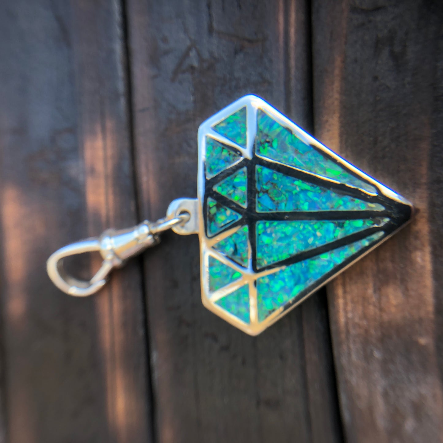 Opal Dust  Diamond silhouette Pendant