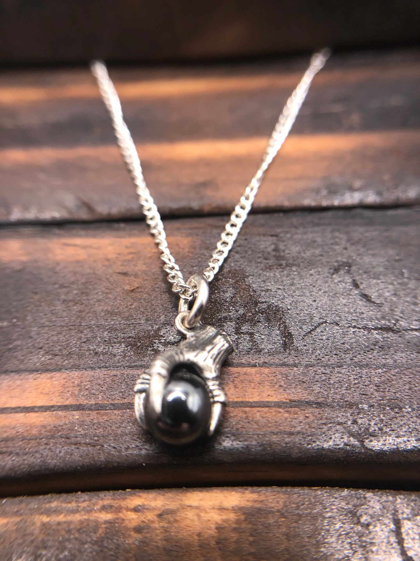 Silver Claw Talon pendant Hematite