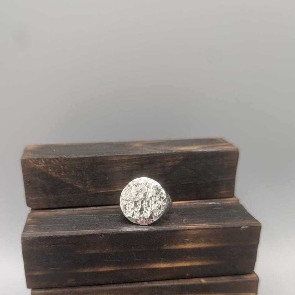 Sterling Silver hand cast  Signet Ring