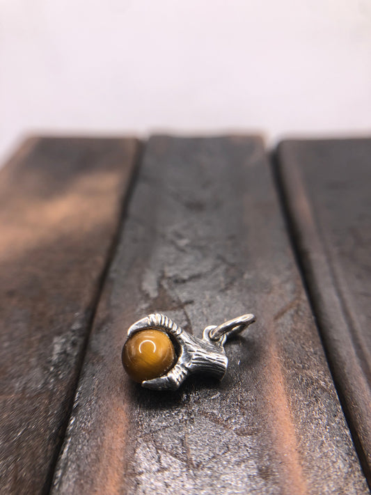 Silver Claw Talon pendant Natural Tigers Eye