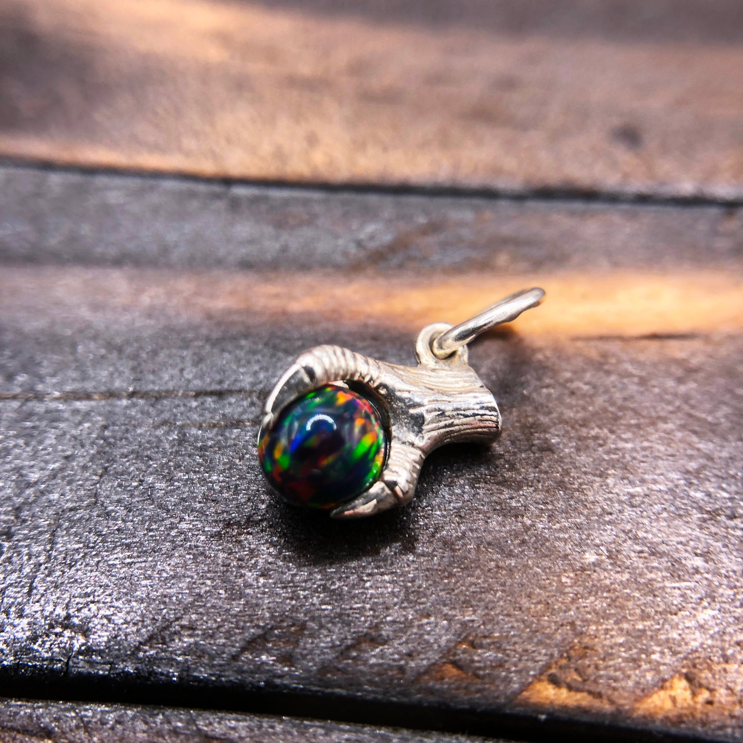 Claw Talon pendant  Synthetic Black Opal