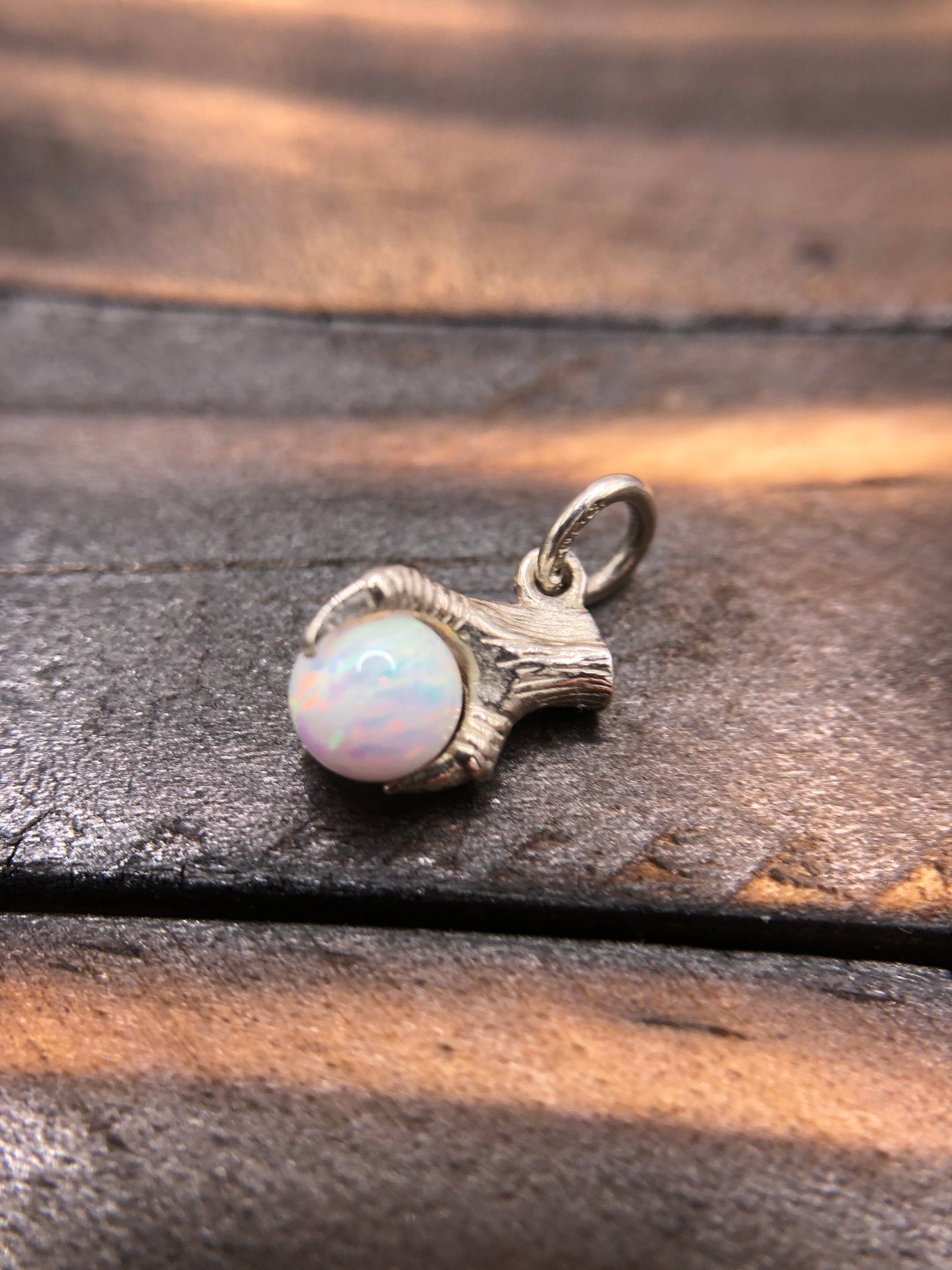 Claw Talon pendant  Synthetic White Opal