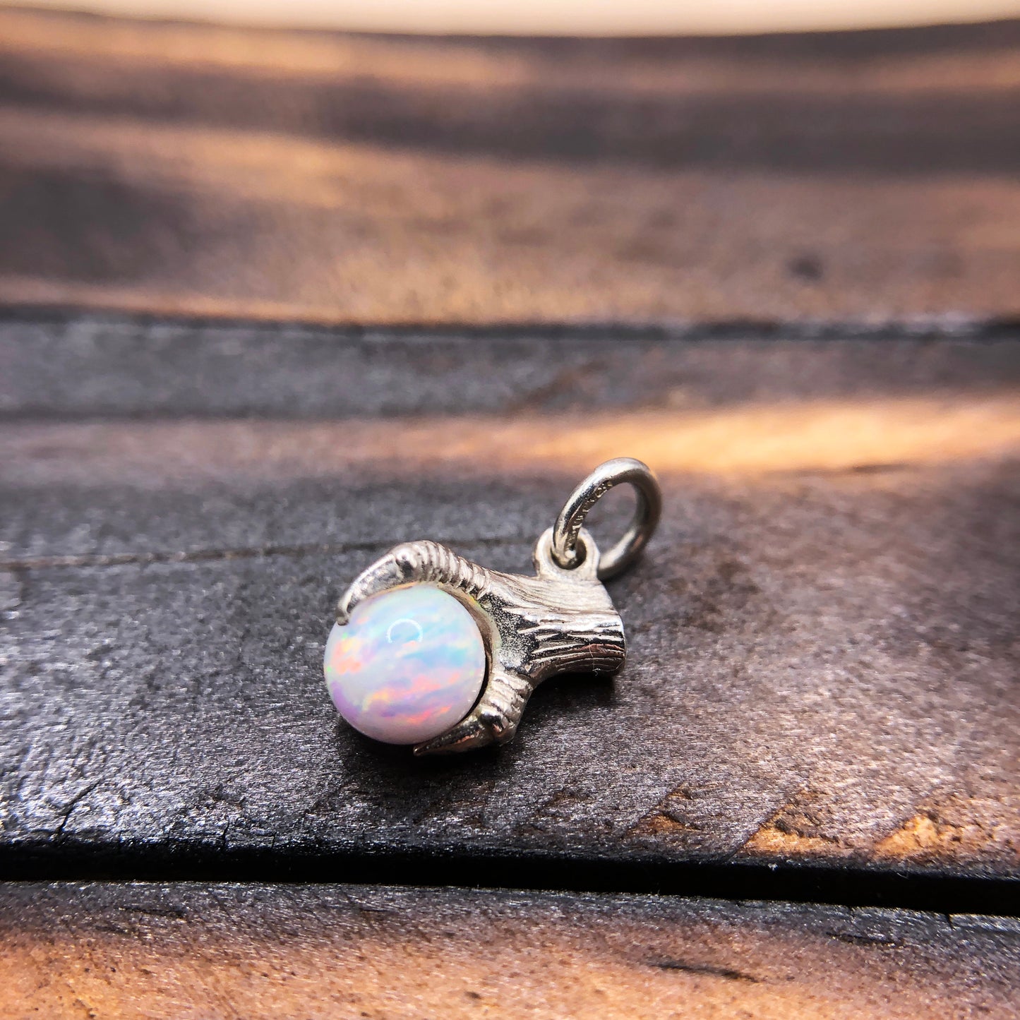 Claw Talon pendant  Synthetic White Opal