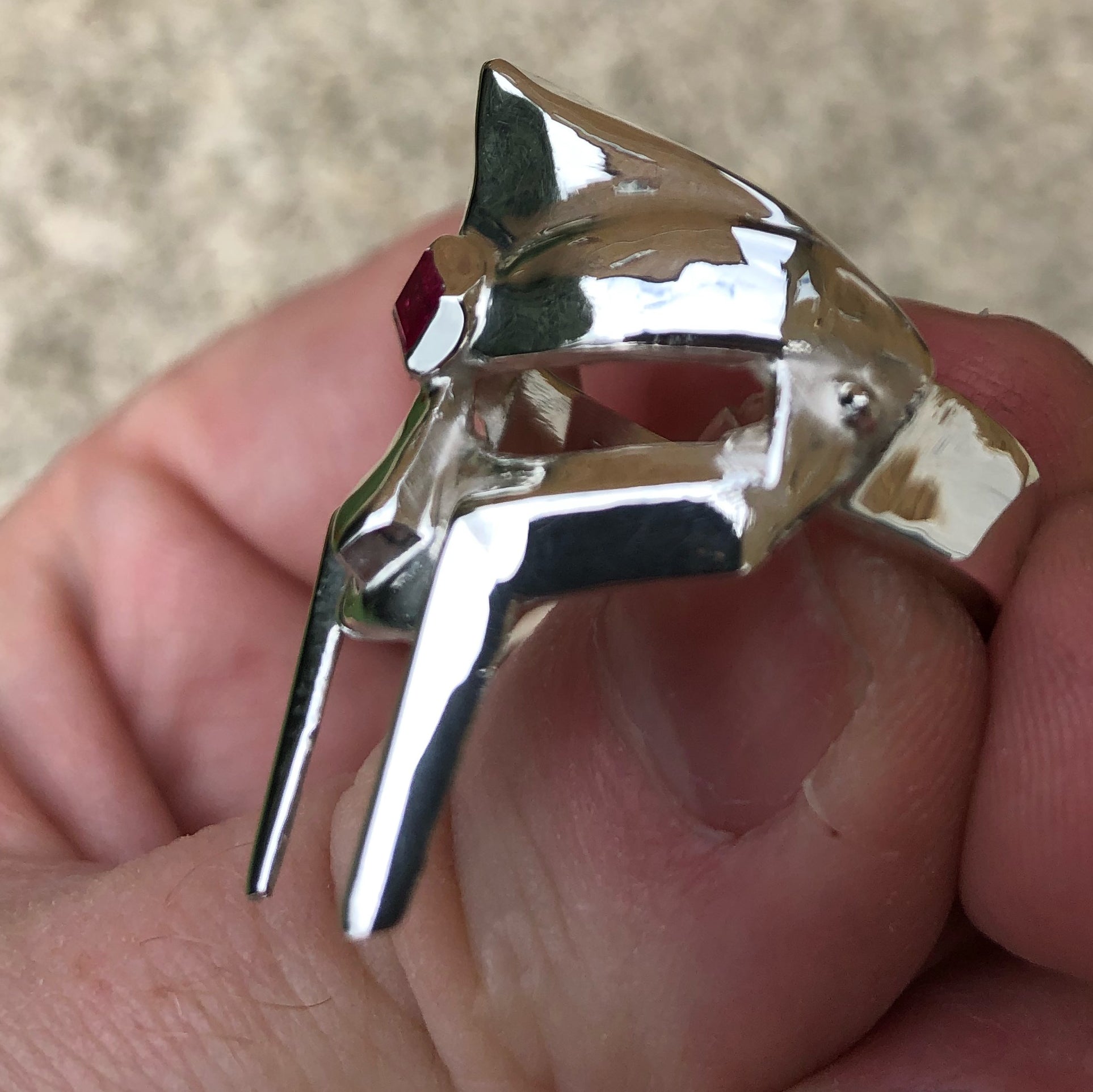 MF DOOM Silver Skull Ring Stone version – Land Ahoy London