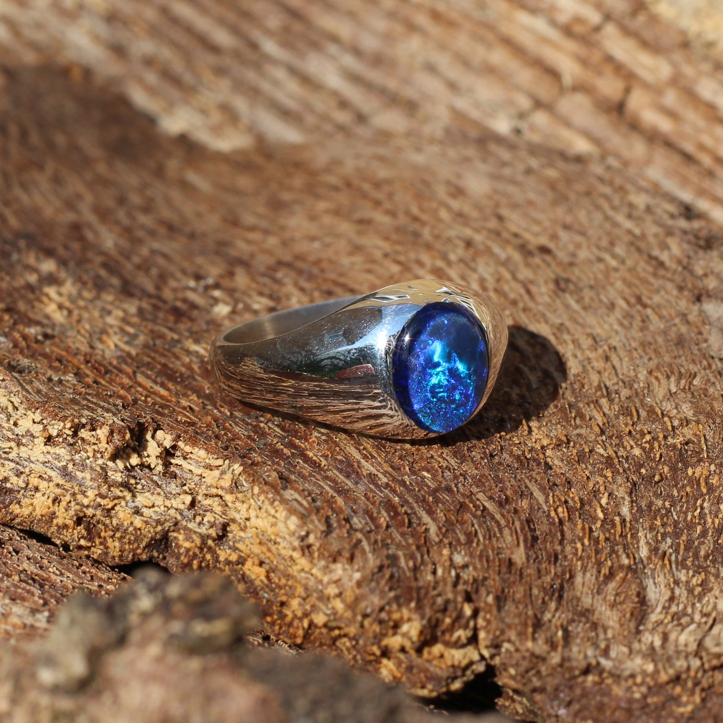 Opal Dress Ring 10 x 8mm Sterling Silver