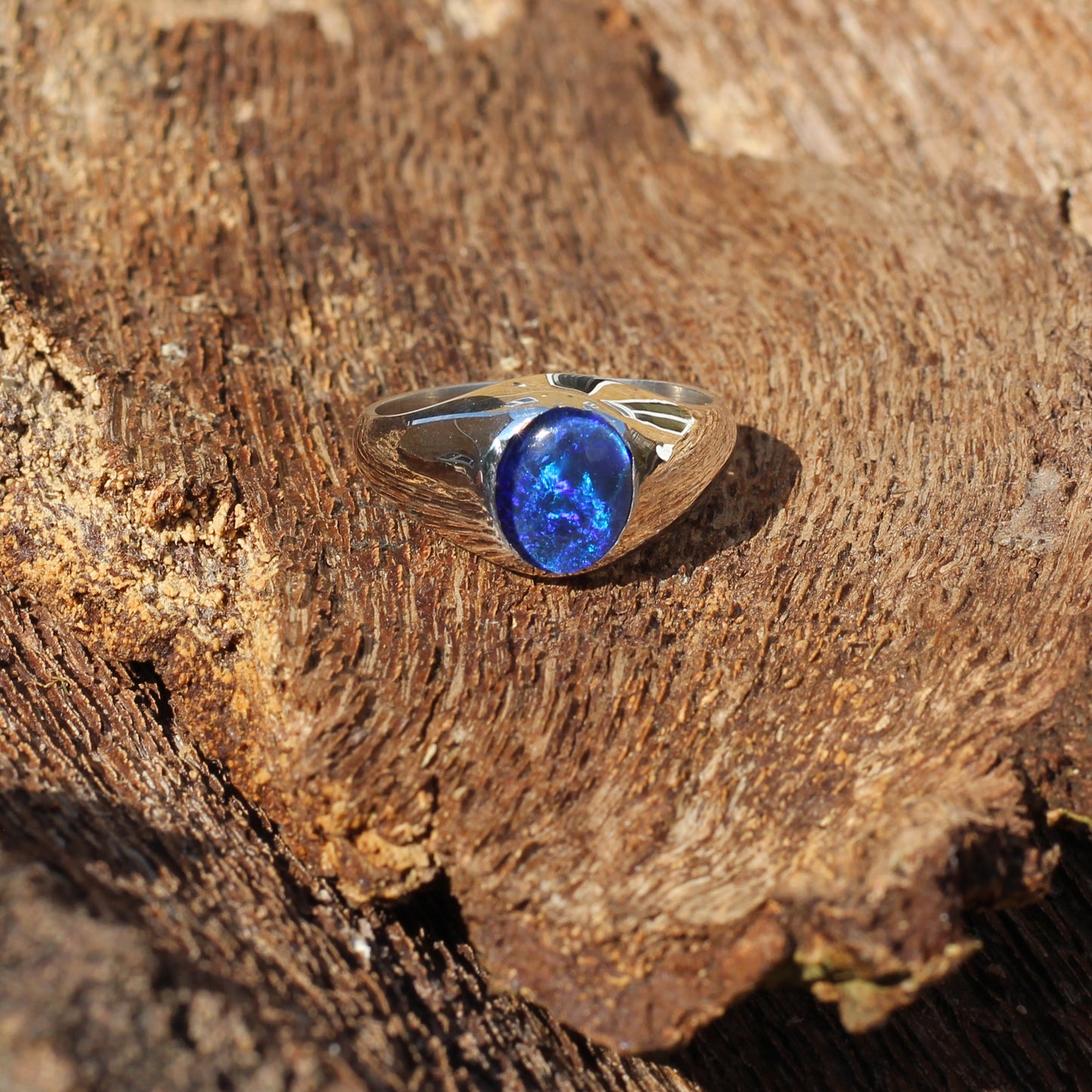 Opal Dress Ring 10 x 8mm Sterling Silver